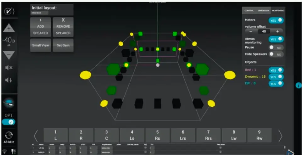 Software de calibración Trinnov con el mapa tridimensional de bocinas